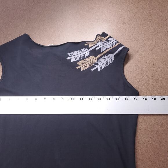 NWT Synergy Shift Dress Size M Black Arrow/Feather Motifs Scoop Neck Knee Length - Picture 7 of 14